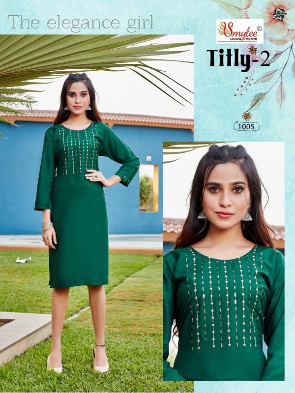 Smylee Titly-2 Designer Rayon Embroidery Kurti 